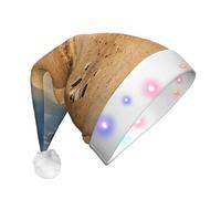 hhxvcv Chapeau de Noël unisexe avec imprimé pyramide égyptienne dans le désert - Chapeau de Père Noël en peluche, parfait pour un usage quotidien