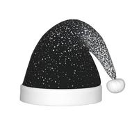 hhxvcv Chapeau de Père Noël festif pour enfants - Chapeau de Noël avec imprimé paillettes argentées brillantes, couvre-chef chaud pour Noël, Nouvel An