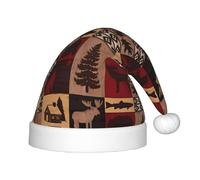 hhxvcv Chapeau de Père Noël festif pour enfants - Chapeau de Noël avec motif imprimé ours lodge cerf poisson couvre-chef chaud pour Noël, Nouvel An