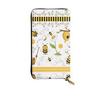 hhxvcv Lighthouse Portefeuille en cuir imprimé peinture diamant - Portefeuille élégant à deux volets à trois volets avec poche pour pièces de monnaie, portefeuille léger, Flying Bees Marguerite miel