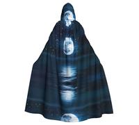 hhxvcv Night Sky Print - Cape à capuche pour Halloween, unisexe pour adulte, robe de costumade pour sorcière, jedi, magicien