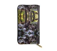 hhxvcv Portefeuille en cuir imprimé à rayures noires et blanches - Porte-cartes élégant à deux volets à trois volets avec poche pour pièces de monnaie, portefeuille léger, Rge et petits ours noirs