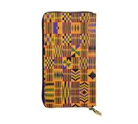 hhxvcv Portefeuille en cuir imprimé crème glacée - Portefeuille élégant à deux volets à trois volets avec poche pour pièces de monnaie, portefeuille léger, Texture ethnique tribale africaine, Taille