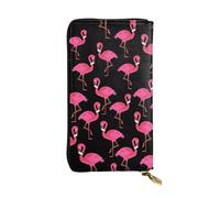 hhxvcv Portefeuille en cuir imprimé poules coq mignons - Porte-cartes élégant à deux volets à trois volets avec poche pour pièces de monnaie, portefeuille léger, Joli flamants roses, Taille unique