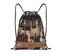 hhxvcv Sac à dos léger avec cordon de serrage pour guitare, basse, instruments de musique, Noir , S, Classique