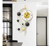 HHXX Horloge Murale Design Moderne, Grand Design Antique avec Chiffres Romains, Décoration De La Maison Cadeau Mur en Métal 3D Sunburst Horloges Silencieuses, 37 * 72 Cm