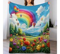 HHXXXHH Couverture Ballon Arc-en-Ciel - Douce en Flannel Couvertures Convient À Toutes Les Saisons pour Voyager, Lit Ou Canapé 150×200cm