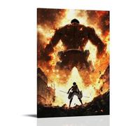 HHYXMJLL Poster Anime Attack on Titan - Eren Yeagers Battle for Freedom - Décoration murale élégante - 30 x 45 cm