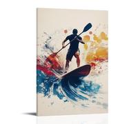 HHYXMJLL Poster de sport avec abstraction ondulée et planche solide - Affiche murale élégante à suspendre - 40 x 60 cm