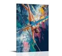 HHYXMJLL Poster de sport avec barres inégales et expressionniste abstrait transmettant de la fluidité et la grâce athlétique - Affiche murale décorative 30 x 45 cm