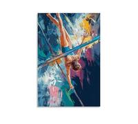 HHYXMJLL Poster de sport avec barres inégales et expressionniste abstrait transmettant de la fluidité et la grâce athlétique - Affiche murale élégante - 60 x 90 cm