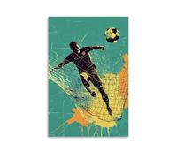 HHYXMJLL Poster de sport avec trajectoire de balle abstraite et filet en forme de filet - Poster décoratif mural élégant - 20 x 30 cm