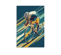 HHYXMJLL Poster de sport avec vélo géométrique et marque de finition - Affiche murale élégante à suspendre - 40 x 60 cm