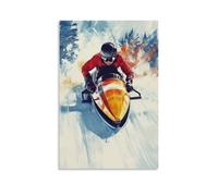HHYXMJLL Poster de sport Bobsled Brakeman Sprint Start avec barres de poussée - Décoration murale élégante - 40 x 60 cm