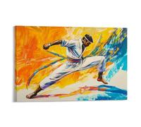 HHYXMJLL Poster de sport Capoeira avec mouvement ginga et lignes de coup de pied - Poster décoratif mural élégant 40 x 60 cm