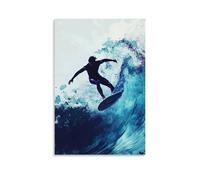 HHYXMJLL Poster de sport en forme de vague de surfeur - Décoration murale élégante - 40 x 60 cm