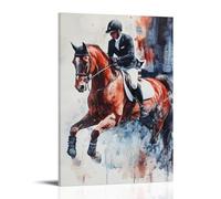 HHYXMJLL Poster de sport - Peinture à l'aquarelle du mouvement de dressage avec flux de crinière détaillé - Décoration murale élégante - 40 x 60 cm