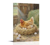 HHYXMJLL Poster mural décoratif à suspendre avec inscription « A Hen in The Chicken Coop, Quietly Incubating Eggs » (30 x 45 cm)