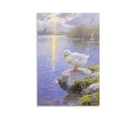 HHYXMJLL Poster mural décoratif avec bec représentant un canard domestique sur le rivage - 60 x 90 cm