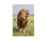HHYXMJLL Poster mural décoratif avec inscription « A Lion Roars, Voice Shaking The Grassland » - 20 x 30 cm