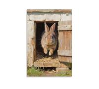 HHYXMJLL Poster mural décoratif avec inscription « A Rabbit Jumps, Hiding in The Hutch » - 20 x 30 cm