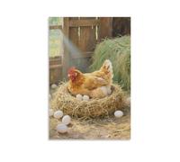 HHYXMJLL Poster mural élégant à suspendre avec inscription « A Hen in The Chicken Coop, quietly incubating eggs » (40 x 60 cm)