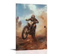 HHYXMJLL Poster mural vintage avec inscription « The Rush of Engines And Dust in The Past, Racing to The Finish Line » - 60 x 90 cm