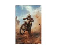 HHYXMJLL Poster mural vintage avec inscription « The Rush of Engines And Dust in The Past, Racing to The Finish Line » - 60 x 90 cm
