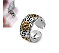 HHZR Richluck Max Force Bague cinq pièces empereur, cinq pièces de monnaie empereur, pièces chinoises feng shui, attire immédiatement la chance, manifestez l'attraction de la richesse (1 pièce)