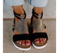HHZY Sandales Compensées Espadrilles À Plateforme À Bride À La Cheville et À Bout Ouvert pour Femmes Chaussures Romaines Chaussures de Marche de Plage Confortables,Snake Print,US8/EU39