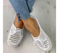 HHZY Sandales Flats Femme Plastique Chaussures de Jardin Antiderapante Clogs Slides Été Pantoufles Mailles Bout Fermé Sandales de Plage,Blanc,US7/EU38