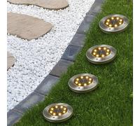 HI 4x Lampes Solaires à LED de Jardin Enterrées Allée Extérieur Arrière-cour