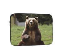 Hi Bear - Housse pour ordinateur portable Sit On The Lawn pour homme et femme - Sac imperméable et léger pour ordinateur portable de 15 pouces