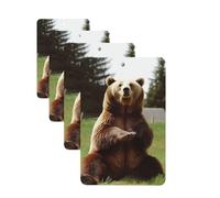 Hi Bear Lot de 4 désodorisants de voiture assis sur la pelouse - Cartes parfumées à suspendre - Tablettes d'aromathérapie de voiture - Pour armoire, salle de bain, voiture, miroir intérieur