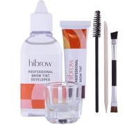 Hi Brow Professional Kit de Teinture - Set Complet pour Teinture des Sourcils - Teinture 15ml, Développeur de Teinture 50ml, Bol en Verre, Brosse Double Embout, Baguette de Mascara (Marron foncé)