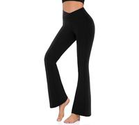 Hi Clasmix Pantalon de Yoga Bootcut pour Femme - Contrôle du Ventre - Legging évasé - Taille Haute - Croisé - Bas de Cloche - Robe de Jazz - Pantalon de Baseball