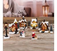 HI Décoration scène village de Noël à LED