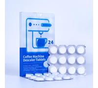 HI FINE CARE Lot de 24 pastilles détartrantes pour machine à café, compatibilité universelle, formule à base de plantes, 1 an d'approvisionnement, tablettes de nettoyage à action rapide