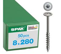 HI.FORCE, 8 x 280 mm, 50 pièces, filetage partiel, tête disque, T-Star plus T40, 4CUT, acier inoxydable A2-0257000802805