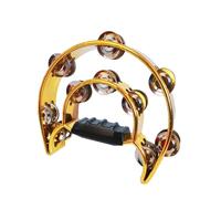 Hi Hat Tambourin musical rythmique pour les amateurs de batterie créatifs, doré, 23 x 25 cm