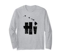 Hi Hawaii Carte des îles hawaïennes Aloha Maui Kauai Oahu Manche Longue