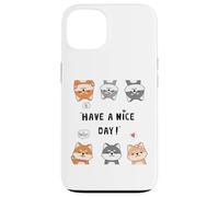 Hi, Hello, Have a Nice Day - Funny Shiba Inu Cartoon Pack Coque pour iPhone 13