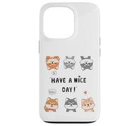 Hi, Hello, Have a Nice Day - Funny Shiba Inu Cartoon Pack Coque pour iPhone 13 Pro