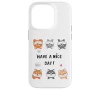 Hi, Hello, Have a Nice Day - Funny Shiba Inu Cartoon Pack Coque pour iPhone 14 Pro