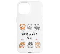Hi, Hello, Have a Nice Day - Funny Shiba Inu Cartoon Pack Coque pour iPhone 15