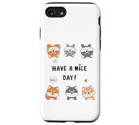 Hi, Hello, Have a Nice Day - Funny Shiba Inu Cartoon Pack Coque pour iPhone SE (2020) / 7/8