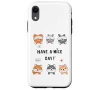 Hi, Hello, Have a Nice Day - Funny Shiba Inu Cartoon Pack Coque pour iPhone XR