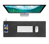 Hi-HONX Tapis de chargement magnétique sans fil - Charge rapide de 15 W - 80 x 30 cm - En cuir microfibre - Imperméable - Avec surface anti-rayures - Pour bureau, maison, ordinateur portable