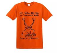Hi How are You Daniel Johnston T-shirt pour homme, Orange, L