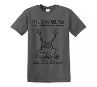 Hi How are You Daniel Johnston T-shirt pour homme, T-shirt anthracite, M